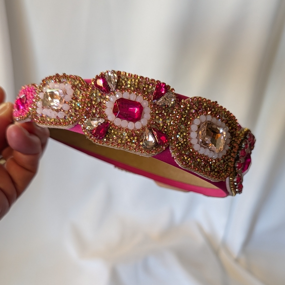 Elegant Headband Pinks & Golden High Quality Design Comfy Durable Boutique New